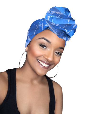 Blue Headwrap Stretched fabric