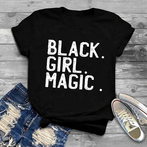 Black Girl Magic White Print T-shirt