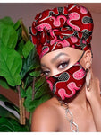 Lisa Slip On satin lined headwrap and Mask