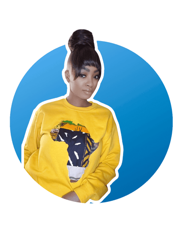 Yellow Unisex African map sweatshirts