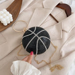 Black and silver basketball  Rhinestone Purse(Bag)