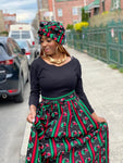 Dark Reggae Print Maxi Skirt Set (REGULAR + PLUS)