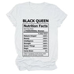 Black Queen Nutrition Facts White T-shirt