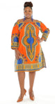 Orange Off Shoulder Dashiki Dress.