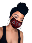 Delta Sigma Black  Diamond Headwrap & mask