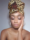Zavia Print Satin Lined Slip On Headwrap