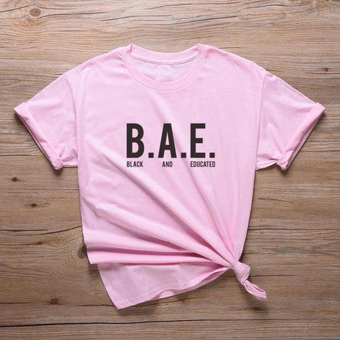Black and Educated Pink T-shirt