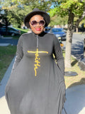 Black & gold maxi faith  sweater dress  (no bag) (Fall best seller) ( REGULAR + PLUS)