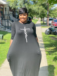Black maxi faith  dress  (Fall best seller) ( REGULAR + PLUS)