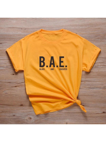 Black and Educated Yellow T-shirt