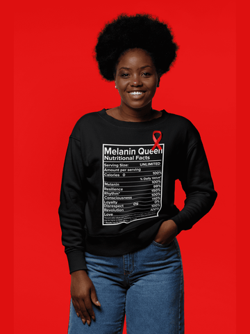 Melanin Queen nutritional Facts Black Sweatshirt