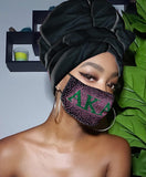 Black AKA Slip On satin lined headwrap and Mask