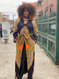 Ode African Print Long Blazer/duster/Trench coat  (no bag) (best seller)