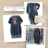 Adele  (Dark Blue)African Crown Jacket (no bag)