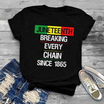 Juneteenth Breaking Every Chain Black T-shirt