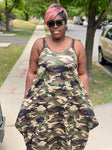 Army print maxi dress  (no bag) (fall best seller) (REGULAR + PLUS)