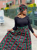 Dark Reggae Print Maxi Skirt Set (REGULAR + PLUS)