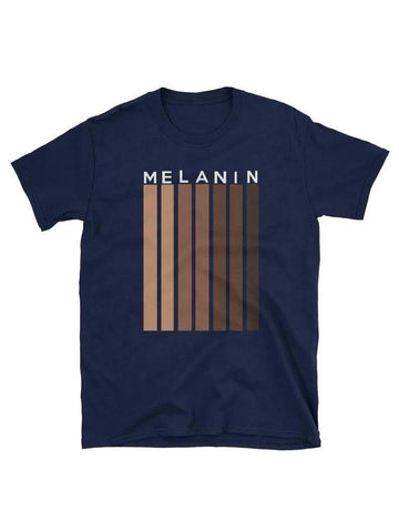 Navy Blue Melanin White Print T-shirt