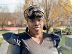 Black and Gold Slip On satin lined headwrap