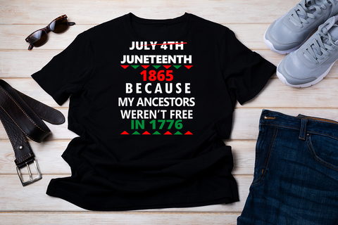 July 4th /Juneteenth  Black T-shirt (G)