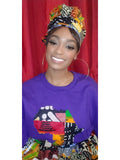 Jordan mixed print Slip On satin lined headwrap
