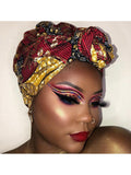 Jill Limited Edition Holiday Gold Print Slip On satin lined headwrap and Boss Lady Matte Lipstick Combo