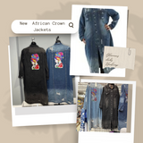 Adele  (Dark Blue)African Crown Jacket (no bag)