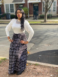 Black and white Print  Maxi Skirt and Headwrap (REGULAR + PLUS)