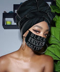 Black Lives Matter Slip On satin lined headwrap and Mask