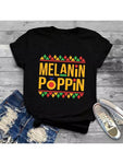 Melanin Poppin Black T-shirt