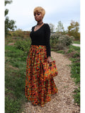 Her Majesty  Kente headwrap, and Maxi Skirt Set (Fall Best Seller) ( REGULAR + PLUS)