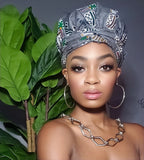 Your Greyness Slip On satin lined headwrap and Mask