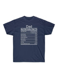 Dad Nutritional Facts Unisex Cotton Tee T-shirt