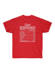 Dad Nutritional Facts Unisex Cotton Tee T-shirt