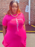 Grefiel Fuchsia Pink Faith Comfy Maxi Dress (No bag)