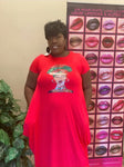 African Girl Print Comfy Maxi Dress