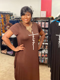 Sheyna Brown Faith Oversized Short Sleeve Maxi Dress (no bag)